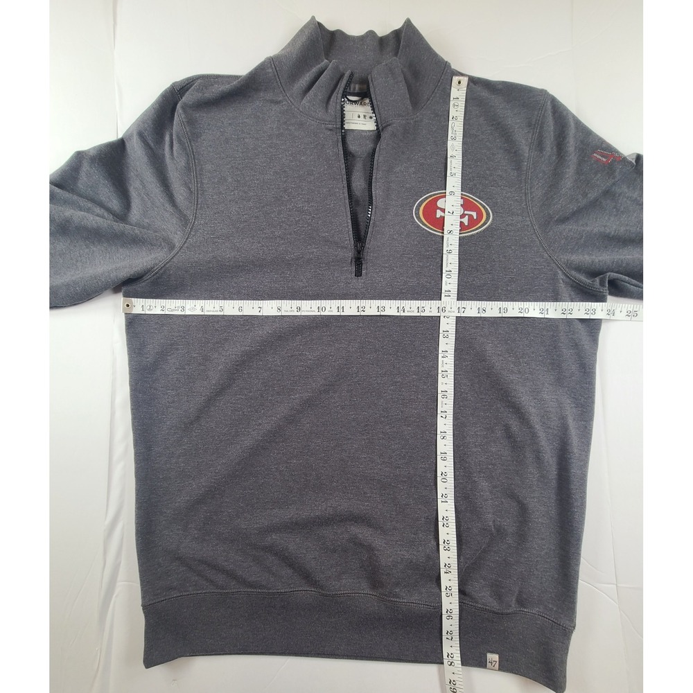'47 San Francisco 49ers Sweater Mens Large Gray Quarter Zip Football Team NFL - Picture 4 of 6